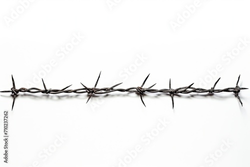 Isolated barbed wire for design fencing and garden safety