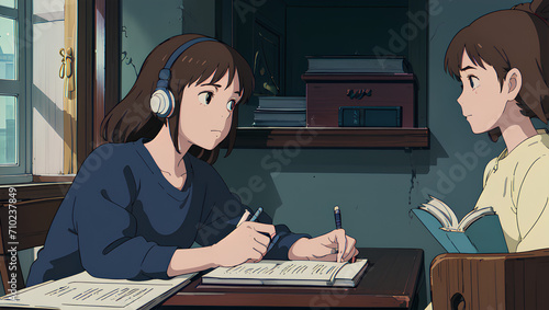 girl listening to a song