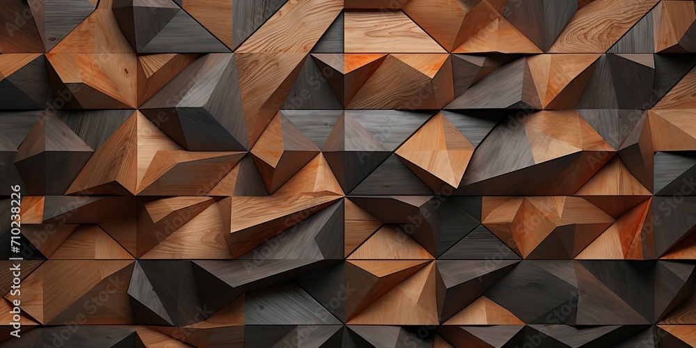 3d abstract wooden triangle wallpaper design