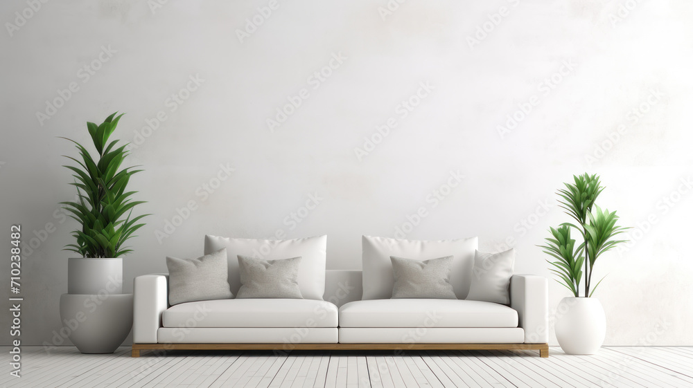 Modern, white minimalist interior. Modern interior design for posters in the living room Modern, white minimalist interior. Modern interior design for posters in the living room