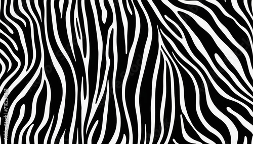 Seamless Monochrome Zebra Fur Pattern for Diverse Uses