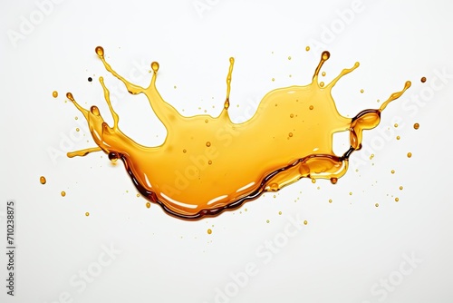 Cooking oil spattering alone with a white backdrop