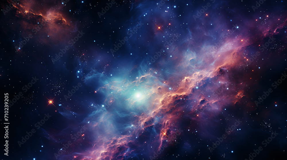 Space nebula with bright colors. - obrazy, fototapety, plakaty 