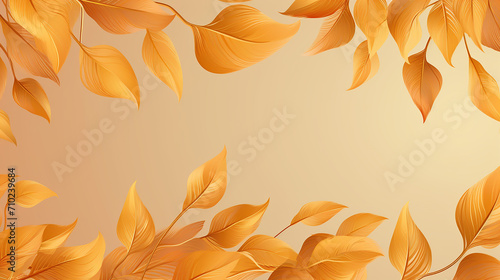elegant background with autumn golden leaves