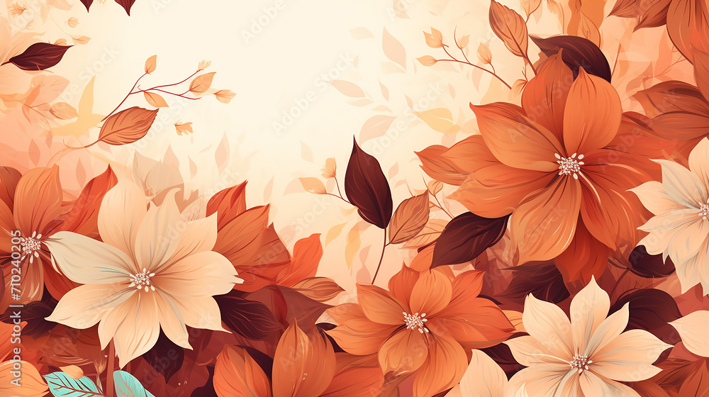 warm autumn floral background