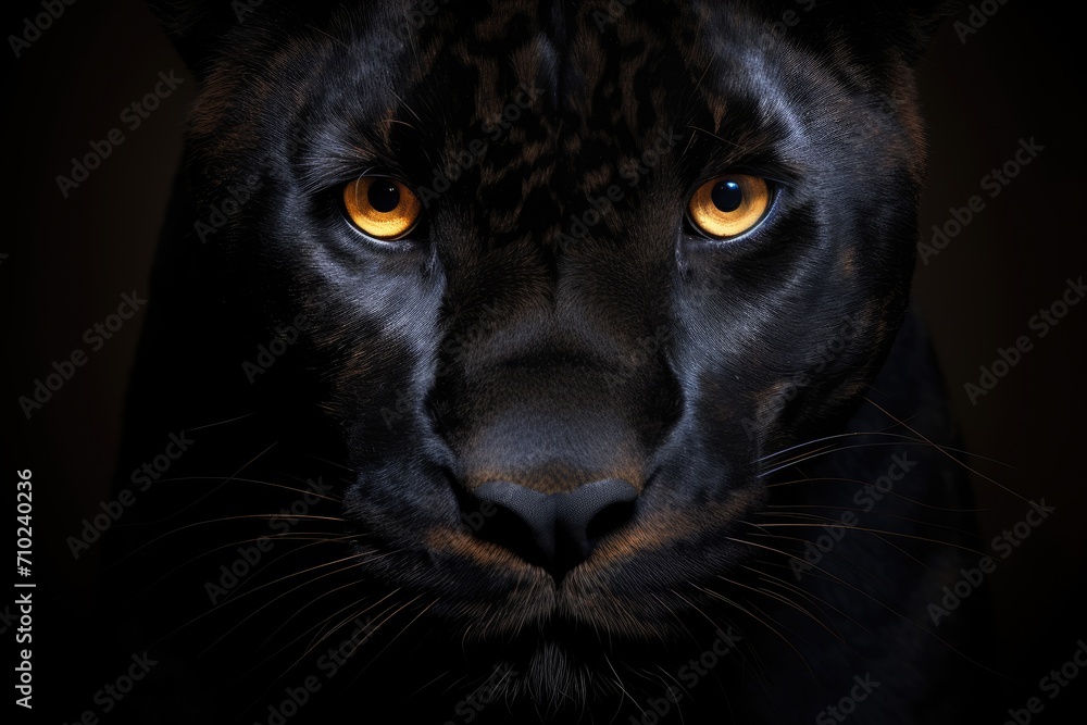 Black panther on black backdrop