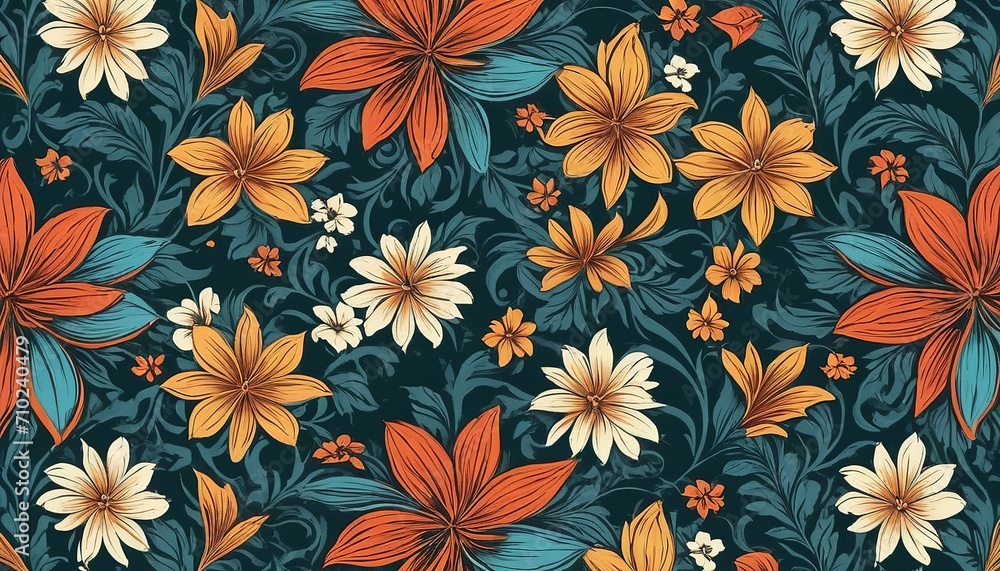 Seamless Pattern Design: An Abstract Floral Wallpaper Seamless Pattern Design: An Abstract Floral Wallpaper