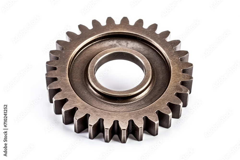 Metal gear part for motorcycle gear reduction isolated on white background clipping path included Metal gear part for motorcycle gear reduction isolated on white background clipping path included