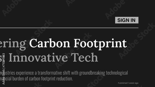 Term 'Carbon footprint' highlighted on FAKE headlines news publications. Titles on black background. Can be used for editorial AND non editorial content as everything is 100% fake