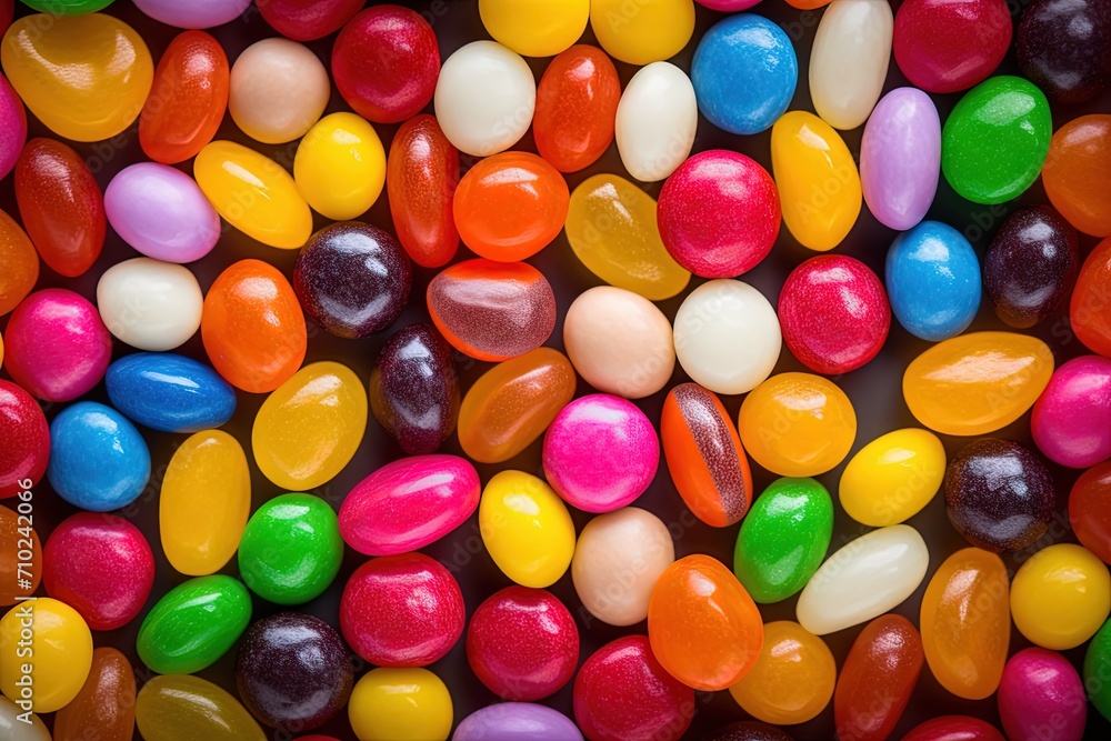 Multicolored candies in full frame perspective Multicolored candies in full frame perspective
