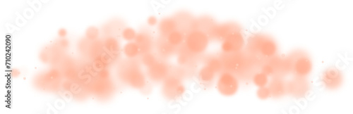 Bokeh light with peach color on transparent background