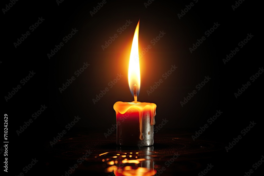 Fototapeta premium Bright candle light against a dark backdrop