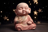 baby buddha with lovely starry sky light pink, full body