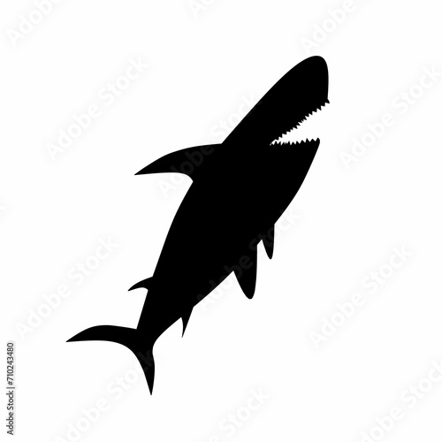 shark silhouette illustration on a gray background shark illustration on a white background