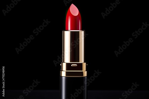 White background with red lipstick isolated