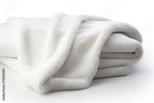 White blanket on a white background alone