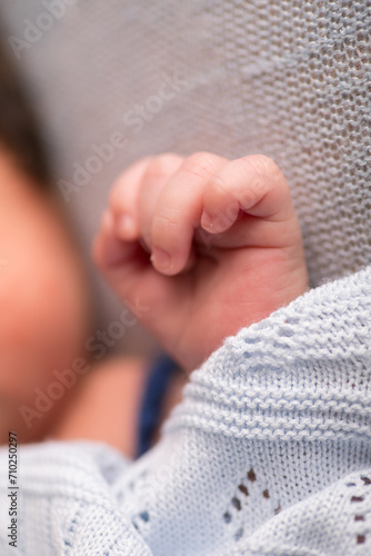 Newborn baby little hands details sweet person