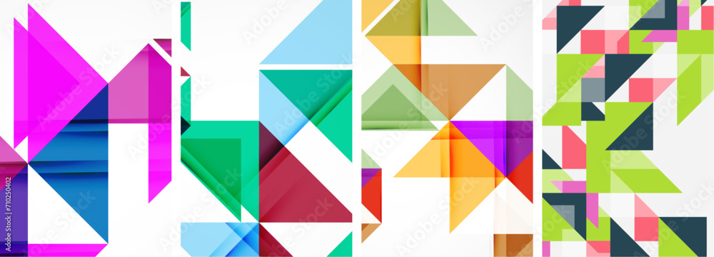 Set of abstract random triangle composition backgrounds. Vector illustration for for wallpaper, business card, cover, poster, banner, brochure, header, website Set of abstract random triangle composition backgrounds. Vector illustration for for wallpaper, business card, cover, poster, banner, brochure, header, website