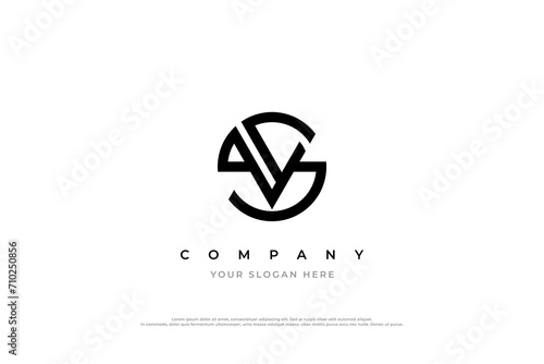 Initial Letter SV Logo or VS Logo Design