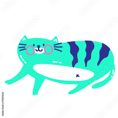 Funny Abstract Cat Illustration 8