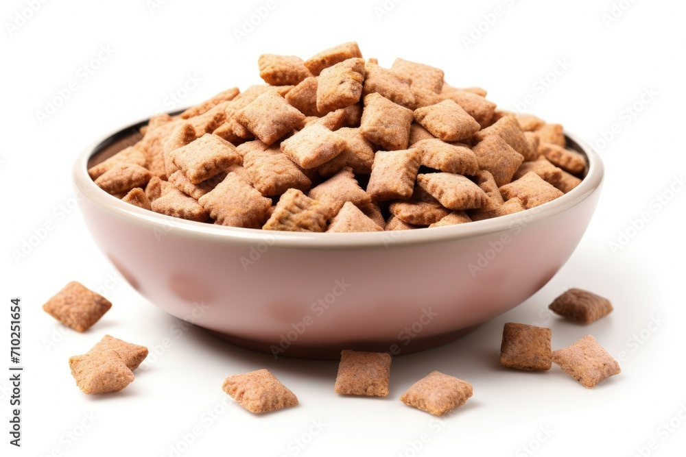 Dry dog food in a bowl isolated on white Dry dog food in a bowl isolated on white