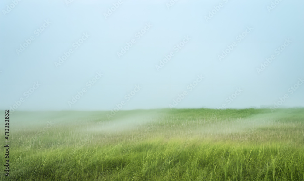 landscape with green field and sky, Generative AI 