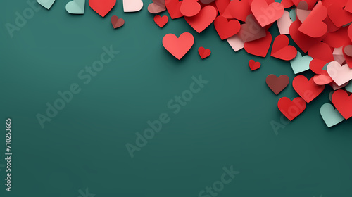 Valentine's Day, love and romance background, background with heart shapes photo