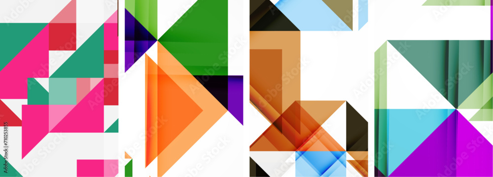 Set of abstract random triangle composition backgrounds. Vector illustration for for wallpaper, business card, cover, poster, banner, brochure, header, website Set of abstract random triangle composition backgrounds. Vector illustration for for wallpaper, business card, cover, poster, banner, brochure, header, website
