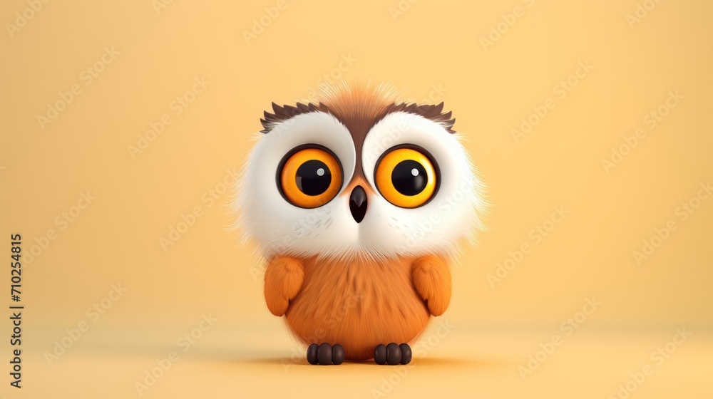 Cartoon Brown Owl Illustration