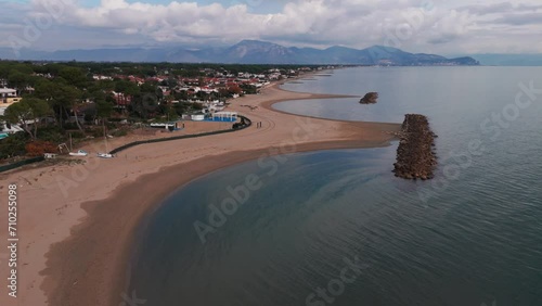 italian costline close to terracina Italy
Pushining in drone shot