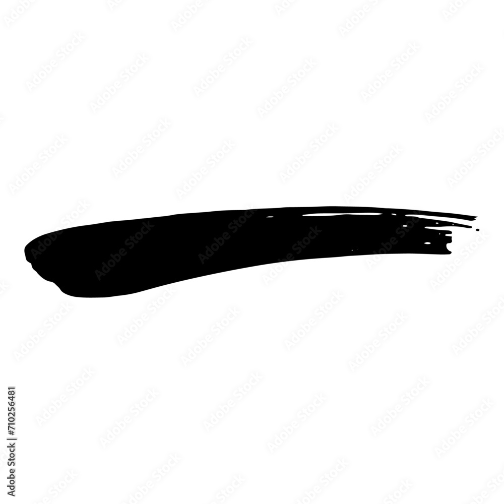 Black vector grunge paint brush stroke template. line brush grunge
