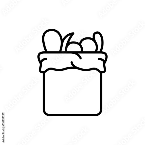 Food bag outline icons, minimalist vector illustration ,simple transparent graphic element .Isolated on white background