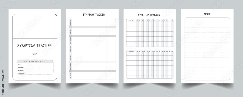Editable Daily Symptom Tracker Planner Kdp Interior printable template Design. Editable Daily Symptom Tracker Planner Kdp Interior printable template Design.
