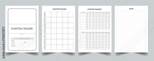 Editable Daily Symptom Tracker Planner Kdp Interior printable template Design.