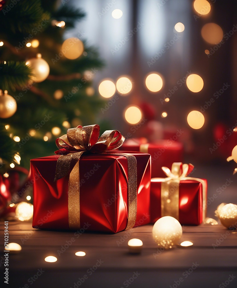 Colorful Christmas gift boxes Boxing day