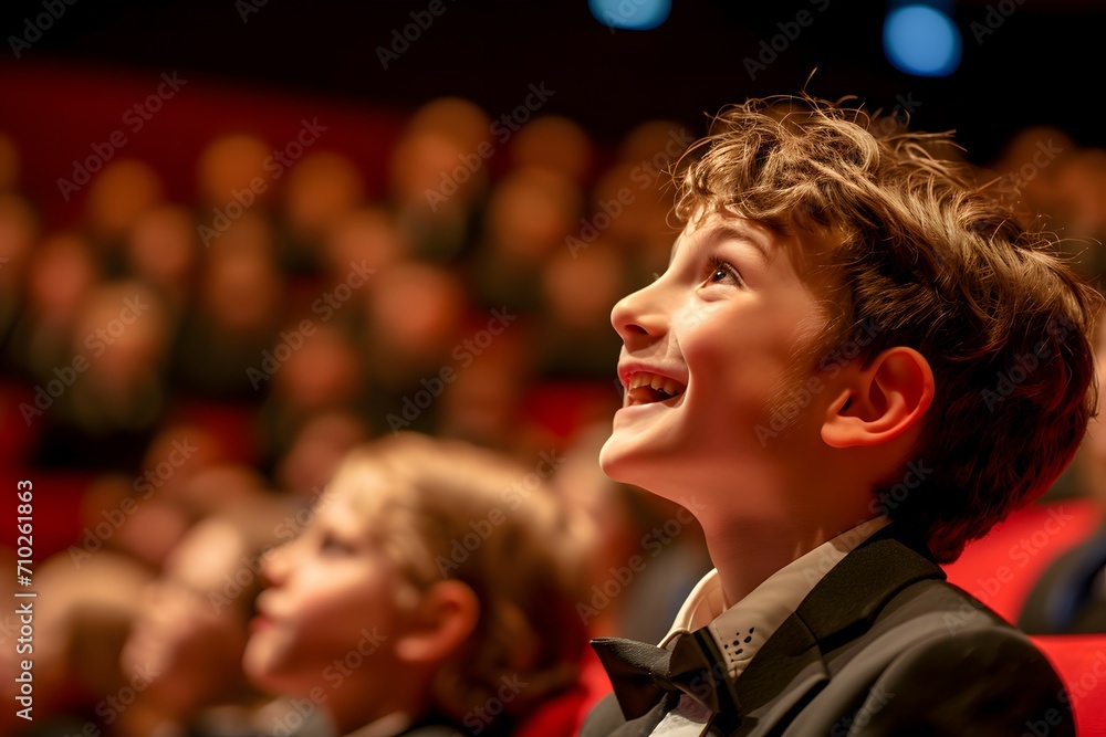A Little Boy Experiencing the Delight of a Live Theater Performance
