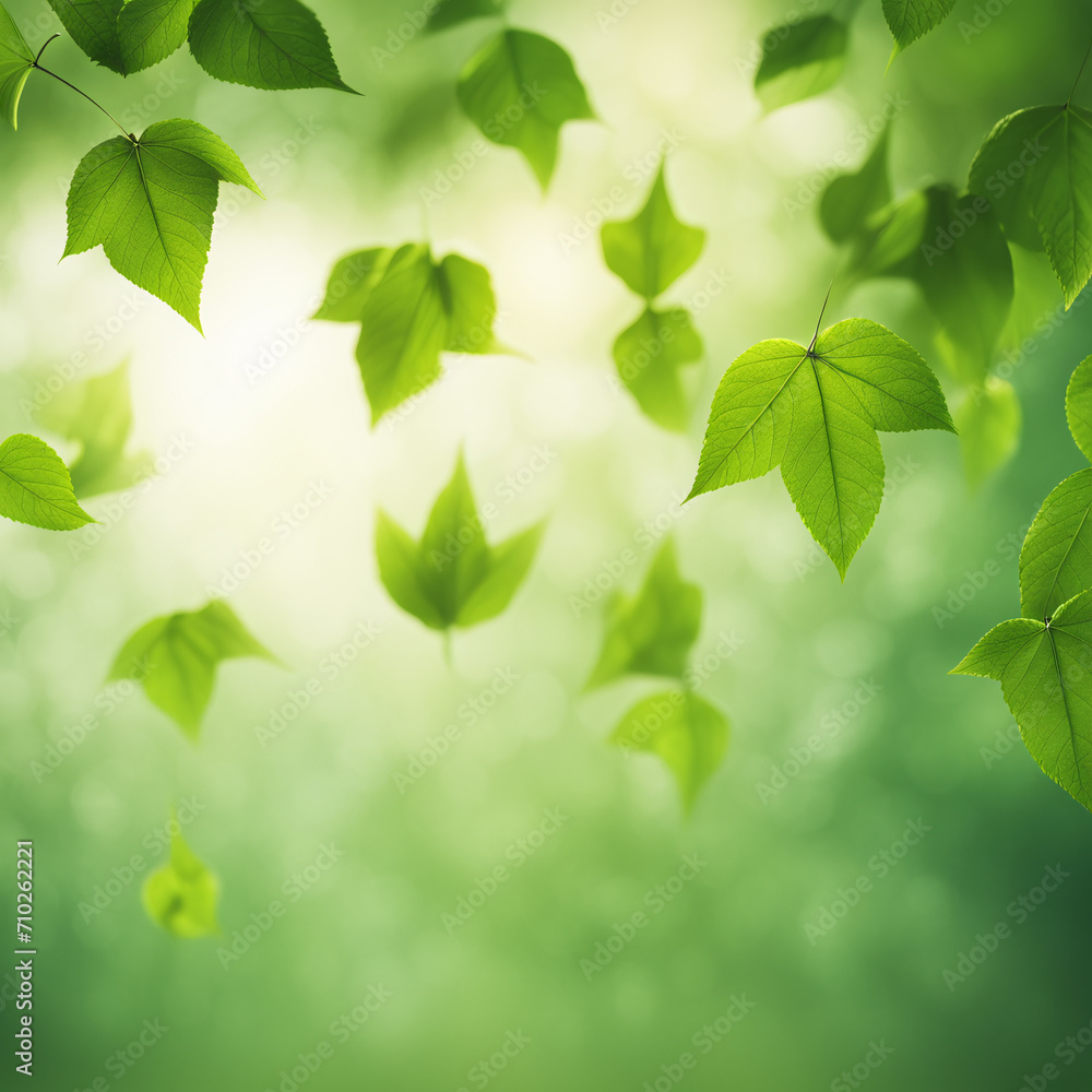 Fresh green leaves on blurred nature background Fresh green leaves on blurred nature background