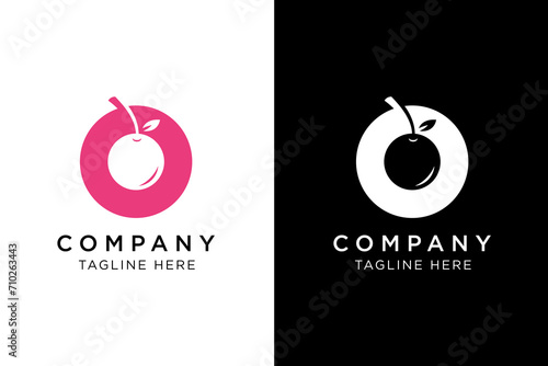 simple cherry fruit icon logo
