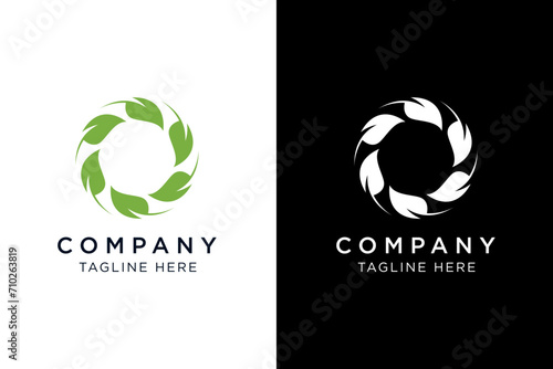 circular leaf logo, recycling logo