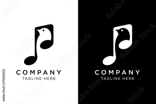 music abstract logo with unique bird