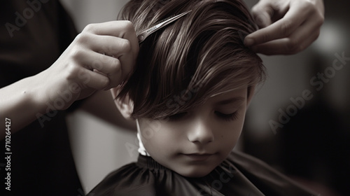 The Transformed Tresses, A Captivating Saga of a Young Boys Haircut Journey at the Artistic Barber Shop