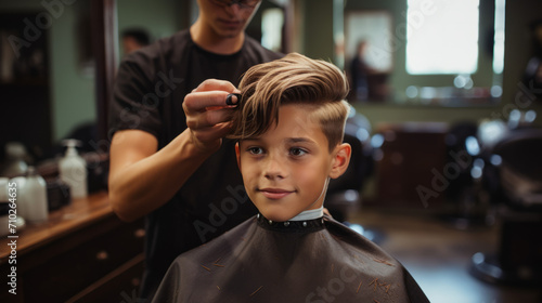 Artistic Encounter, The Master Barbers Skillful Dance With the Young Boys Hair