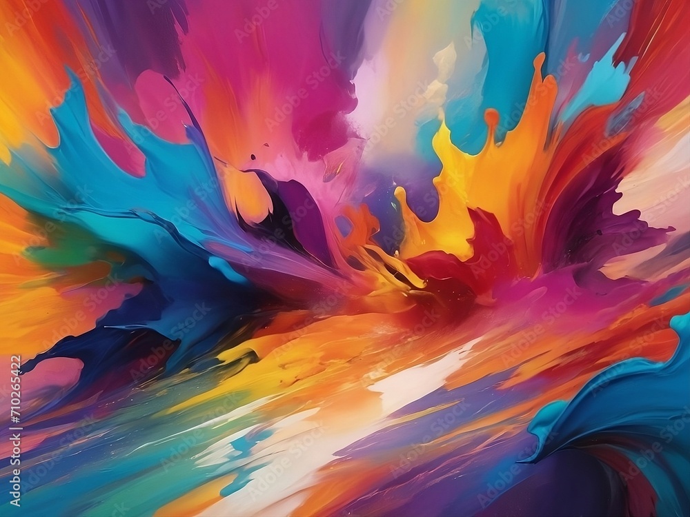 Experience the vibrant spectrum of colors in this abstract background, featuring a wide format and hand-edited details that will transport you to a world of imagination