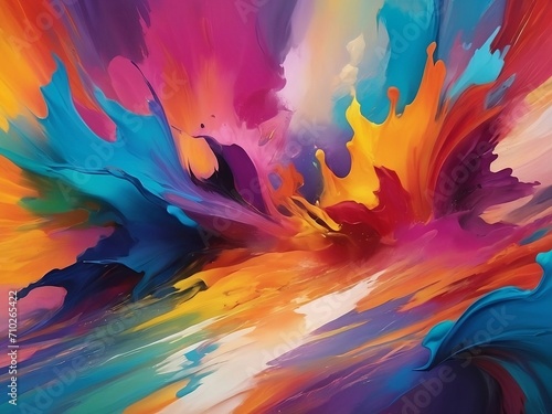 Experience the vibrant spectrum of colors in this abstract background, featuring a wide format and hand-edited details that will transport you to a world of imagination