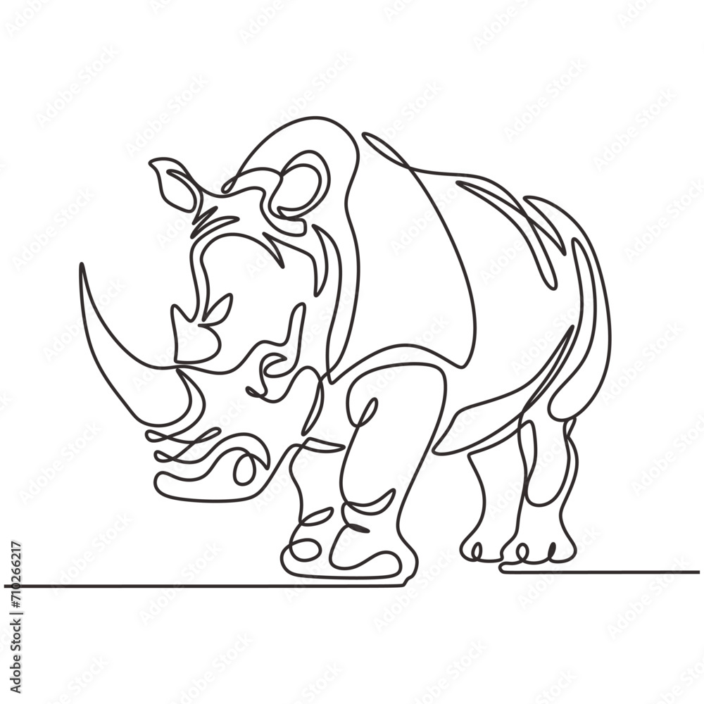 Rhino in continuous one line drawing. Vector illustration isolated. Minimalist design handdrawn. Rhino in continuous one line drawing. Vector illustration isolated. Minimalist design handdrawn.