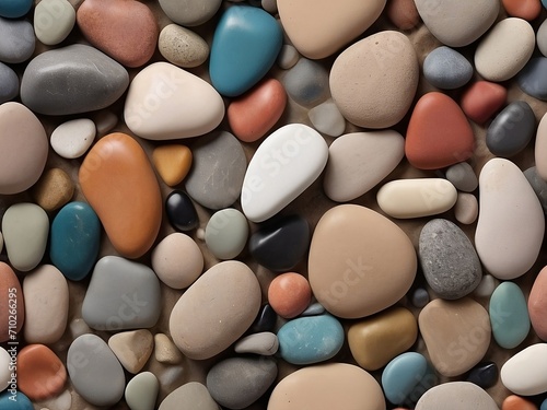 Mesmerizing patterns and textures abstract background created with diverse range of colorful rocks and pebbles.
