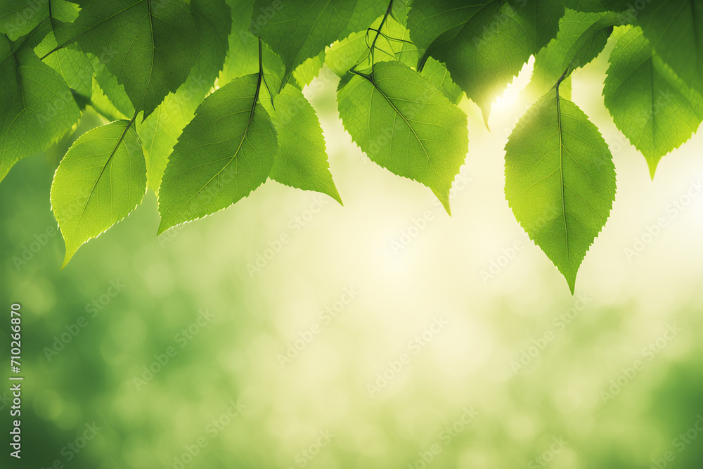 Fresh green leaves on blurred nature background Fresh green leaves on blurred nature background