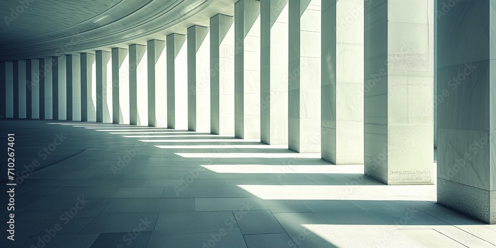 Naklejka premium Long tunnel with columns