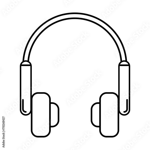 Headphone outline vector icon Isolated on white background for graphic design, logo, web site, social media, mobile app, illustration