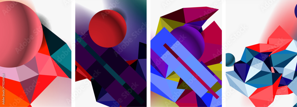 3d sphere and 3d low poly triangle design. Vector illustration For Wallpaper, Banner, Background, Card, Book Illustration, landing page 3d sphere and 3d low poly triangle design. Vector illustration For Wallpaper, Banner, Background, Card, Book Illustration, landing page
